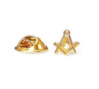 THE MASONIC COLLECTION - Craft Square & Compass Masonic Badge - Gold/Silver Plated - With Clutch Pin Fitting - Freemason Gift For Men