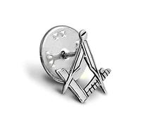 THE MASONIC COLLECTION - Craft Square & Compass Masonic Badge - Gold/Silver Plated - With Clutch Pin Fitting - Freemason Gift For Men