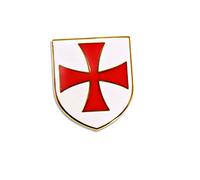 THE MASONIC COLLECTION - Knights Templar Badge - Gold Plated - Lightweight & Clutch Pin Fitting - Freemason Gifts for Men