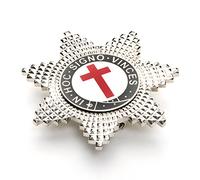 THE MASONIC COLLECTION - Knights Templar Breast Star - Silver Coated - Metal Polished - Freemason Gifts for Men