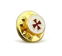 THE MASONIC COLLECTION - Knights Templar Lapel Pin or Badge - Gilt Metal - Comes with Clutch Pin Fitting - Freemason Gifts for Men