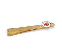 The Masonic Collection - Knights Templar Tie Slide - Masonic Symbol - Quality Gold Plated Finish - Royal Red & White Enamel - With Soft Gift Pouch - A Perfect Masonic Gift Accessory For Freemason Men