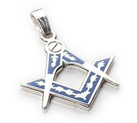 THE MASONIC COLLECTION - Ladies Masonic Pendant With Square and Compass - Nickel Plated - Comes in Velvet Pouch - Freemason Gifts for Women