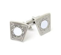 THE MASONIC COLLECTION - Mark Degree Keystone Cufflinks - Silver Plated - Comes in Velvet Pouch/Cufflink Box Option - Freemason Gifts for Men