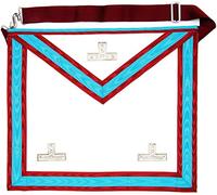 THE MASONIC COLLECTION - Mark Degree Worshipful Master Apron - Lambskin Leather - With Adjustable Belt - Freemason Gift for Men