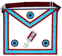 THE MASONIC COLLECTION Master Masons MM Apron & Breast Jewel - Lambskin or Imitation Leather - Pocket on the Back - Freemason Gift for Men