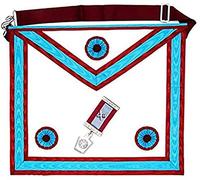 THE MASONIC COLLECTION Master Masons MM Apron & Breast Jewel - Lambskin or Imitation Leather - Pocket on the Back - Freemason Gift for Men