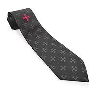 THE MASONIC COLLECTION - Polyester Black Woven Tie - With Knights Templar KT - Jacquard Woven - Freemason Gifts for Men
