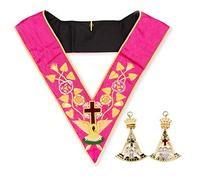 THE MASONIC COLLECTION - Rose Croix 18th Degree Collar & Jewel - with Pink Colour and Moire Effect - Freemason Gift for Men