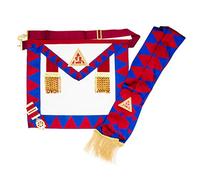 THE MASONIC COLLECTION - Royal Arch Principals Apron & Sash Set With Breast Jewel - Lambskin Leather - Freemason Gifts for Men