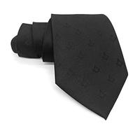 THE MASONIC COLLECTION - Square & Compass Mens Black Tie - Silk/Polyester - Handmade - Better Knot & Hang - Freemason Gifts For Men