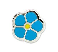The Masonic Exchange Forget Me Not Lapel Pin - [Silver & Blue][1/4'' Diameter]