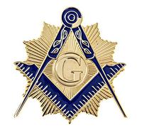 The Masonic Exchange Masonic Auto Emblem - Gold, 3'' Tall, Aluminum Alloy, Multicolored