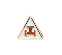 The Masonic Exchange Masonic Royal Arch Triple Tau Triangle White & Red Lapel Pin - 3/8" Wide