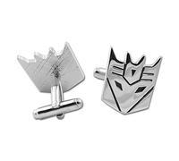 The Masonic Exchange Transforming Auto Robot Transformer Decepticon Cuff Link Pair - [Silver][7/8'' Tall]