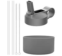 The Mass Straw Lid and Boot for Hydro Flask Wide Mouth and Other Brand Insulated Water Bottle (Fit Wide Mouth 32/40oz, Stone)