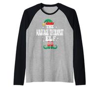 The Massage Therapist Elf Funny Christmas Matching Family Raglan Baseball Tee