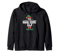 The Massage Therapist Elf Funny Christmas Matching Family Zip Hoodie