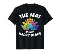 The Mat Is My Happy Place Lotus Flower Yoga Instructor Zen T-Shirt