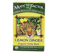 The Mate Factor Yerba Mate Energizing Herb Tea, Lemon Ginger, 20 Tea Bags (Pack of 3)