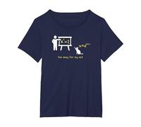 The Math Equation x^x=2 is Too Easy for My cat T-Shirt, Women's Plus, Navy Blue, 1X
