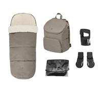 The Maxi-Cosi Oxford Accessory, 5 Essential Accessories for the Oxford Stroller, 2-in-1 Footmuff, Nappy Backpack, Cup Holder, Baby car seat Adapters, Rain Cover, Twillic Truffle