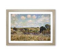 The Meadow by Alfred Sisley Framed Print | A2 Oak Framed Wall Art | Ready to Hang | Modern Landscape Picture | Living Room Bedroom Lounge Office