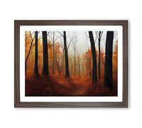 The Meaningful Autumn Forest Framed Print | A4 Walnut Framed Wall Art | Ready to Hang | Modern Landscape Picture | Living Room Bedroom Lounge Office