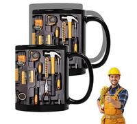 The Mechanic's Toolbox Mug, Mechanic Toolbox Mug Set, 11oz Ceramic Mechanic Toolboxes Coffee Cup, Tool Box Tea Mugs Funny Gift for Husband Dad (2PCS)