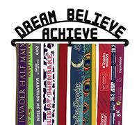 The Medal Hanger Shop | Dream Believe Achieve | Black | Medal Hanger Display Holder for Runners | Made in Britain