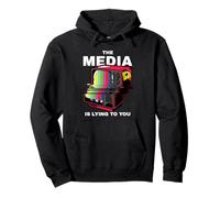 The Media Is Lying To You Propaganda Statement TV Graphic Pullover Hoodie