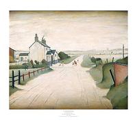 The Medici Society Limited L S Lowry Art Print - A Country Road (Paper type: 315gsm Watercolour art board, Image size: 540mm x 645mm (21.25" x 25.9"))