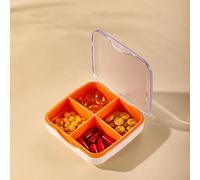 The Medicine Box is Portable and Sealed, and The Medicine is Divided into Carry-on Tablets for Storage (Four grids-Crystal White)