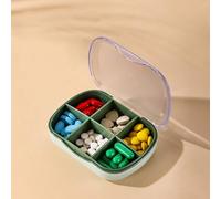 The Medicine Box is Portable and Sealed, and The Medicine is Divided into Carry-on Tablets for Storage (Six grids-Grass Green)