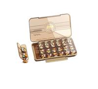 The Medicine Box is Portable, Three Meals a Day, and The Medicine is Packaged and Reminded (21 grids-Transparent Brown)