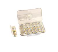 The Medicine Box is Portable, Three Meals a Day, and The Medicine is Packaged and Reminded (28 grids-Transparent)