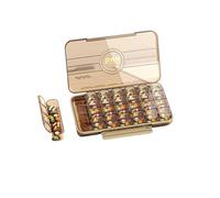 The Medicine Box is Portable, Three Meals a Day, and The Medicine is Packaged and Reminded (28 grids-Transparent Brown)