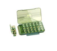 The Medicine Box is Portable, Three Meals a Day, and The Medicine is Packaged and Reminded (28 grids-Transparent Green)