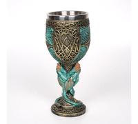 The Medieval Gothic Wine Goblet Crafted From Resin With A Stainless Steel Interior Is Ideal For Dining Or Role-playing As A Decorative Chalice (Green, 3.14in*3.14in*7.08in)