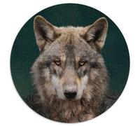 The Medieval Wolf Adult Jigsaw Puzzles 1000 Pieces 1000 Piece Round Jigsaw Puzzles for Adults Family Fun Craft, Perfect for Birthdays, Holidays 67.5x67.5cm