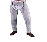 THE MEDIEVALS Lagging Thick Padded Chausses Lower Under Gambeson Hauberk SCA Armor, White - Large