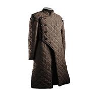 THE MEDIEVALS Thick Padded Gambeson Coat Aketon Full Length Jacket Armor Costumes Dress SCA, Brown, XXL