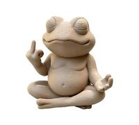 The Meditative Frog Menace, 3D Printed Zen Frog Sculpture for Car Dashboard, Office Desk and Home Shelf Decor, Funny Meditating Yoga Frogs Figurines Decor Gifts