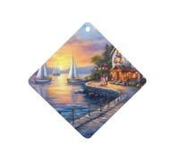 The Mediterranean Harbour Car Air Freshener Decorative Hanging Aromatherapy Tablets for Car Trucks Rhombus
