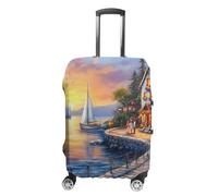 The Mediterranean Harbour Luggage Cover Travel Suitcase Protector Anti-Scratch Suitcase Cover S