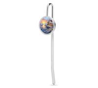 The Mediterranean Harbour Stainless Steel Bookmark Cute Bookmarkers Page Markers for Women Men 1.2"
