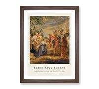 The Meeting Of David And Abigail By Peter Paul Rubens Exhibition Museum Painting Framed Wall Art Print, Ready to Hang Picture for Living Room Bedroom Home Office Décor, Walnut A4 (34 x 25 cm)