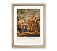 The Meeting Of David And Abigail By Peter Paul Rubens Exhibition Museum Painting Framed Wall Art Print, Ready to Hang Picture for Living Room Bedroom Home Office Décor, Oak A2 (64 x 46 cm)