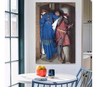 The Meeting on The Turret Stairs Prints on Canvas Painting By Frederic William Burton Poster Love Story Wall Home Decor 70x105cm Frameless