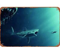 The Meg Movie 4k Plaque Poster Metal Tin Sign 8" x 12" Vintage Retro Wall Decor